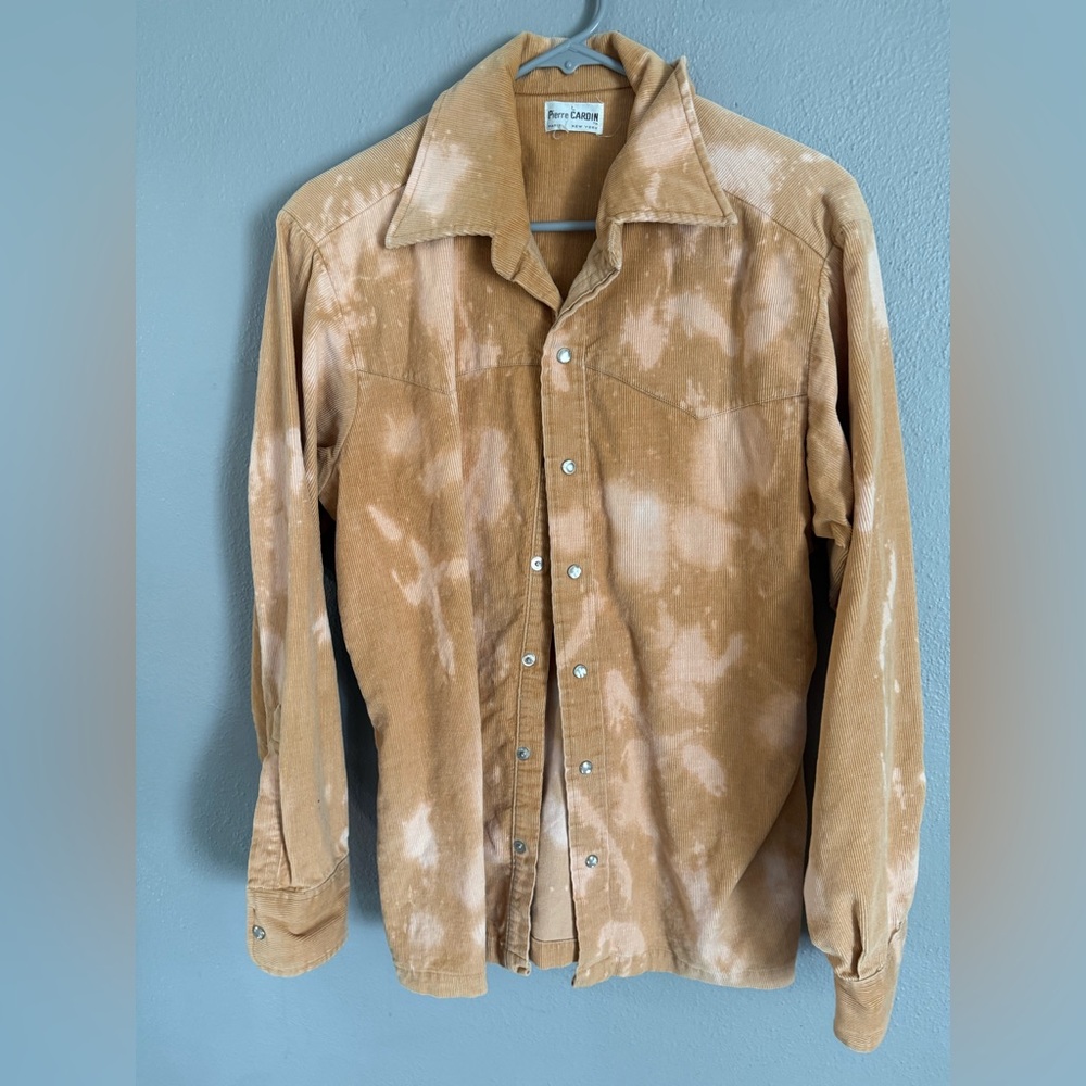 Vintage Pierre Cardin Yellow Corduroy Pearl Snap Jacket - Large
